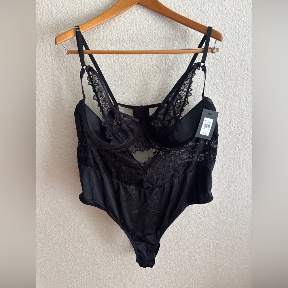 NWT Frederick’s of Hollywood  Black Lace Bodysuit Lingerie